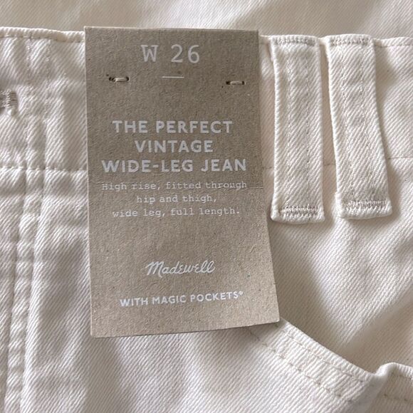 Madewell NWT Snap Hem Perfect Vintage Wide-Leg Jeans Size 26 in Vintage Canvas - Picture 11 of 13